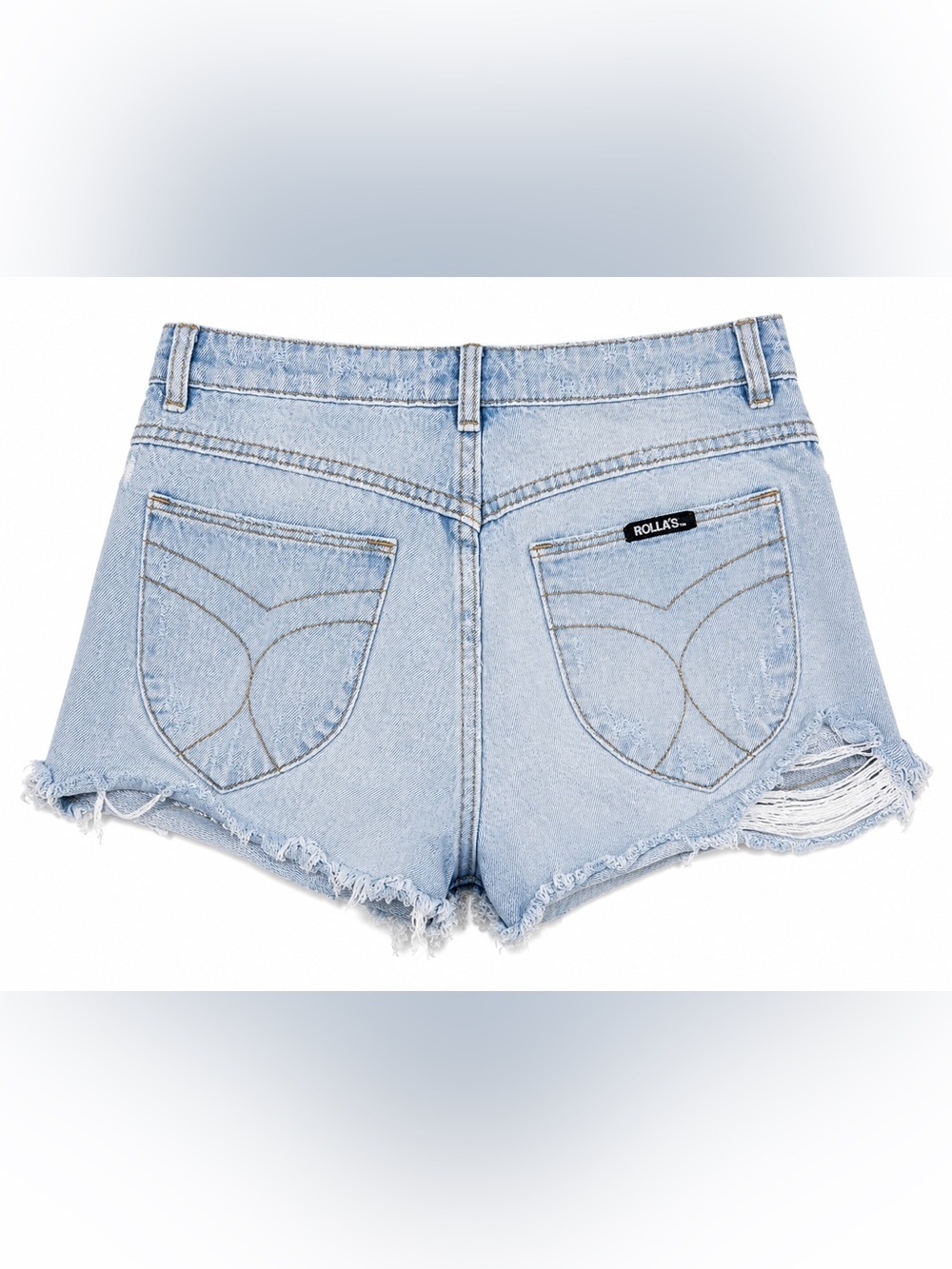 Rollas Dusters Distressed Denim Shorts Y2K Festival Grunge Cutoff Waist 28